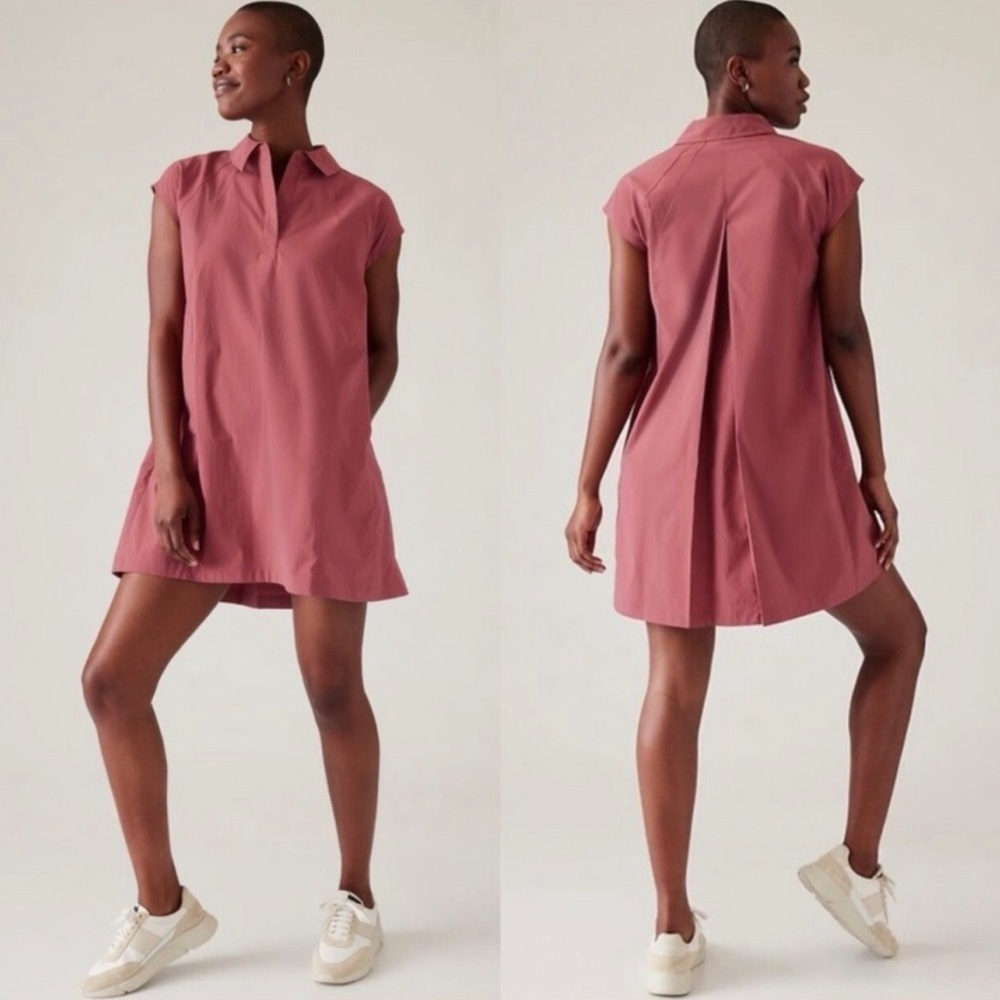 ATHLETA Performance Poplin Dress, Size Small (v)